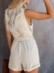 Picture of V Neck Bat Sleeve Belted Wrap Short Jumpsuit